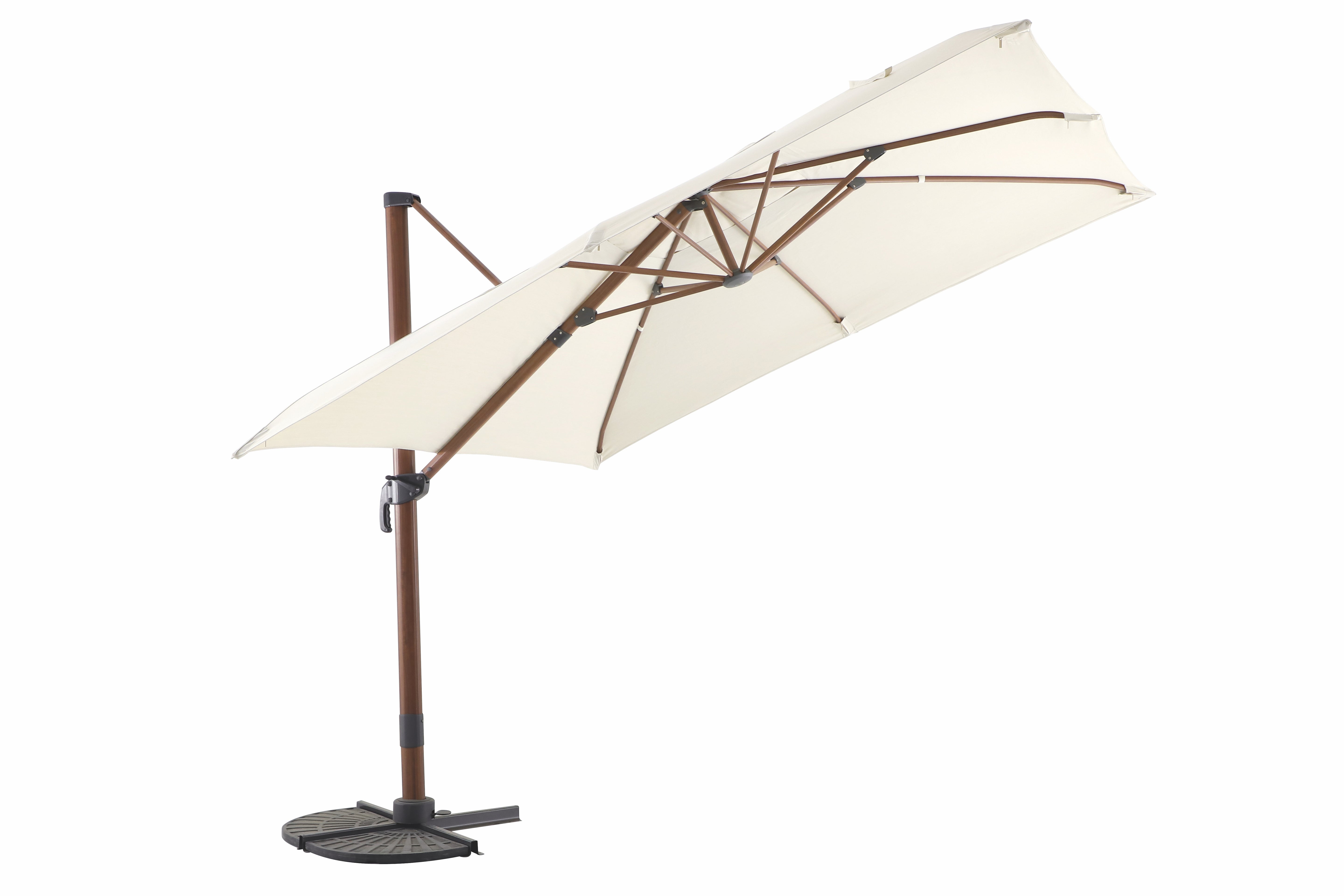 NAXOS Hanging Parasol (Mahogany/Offwhite)
