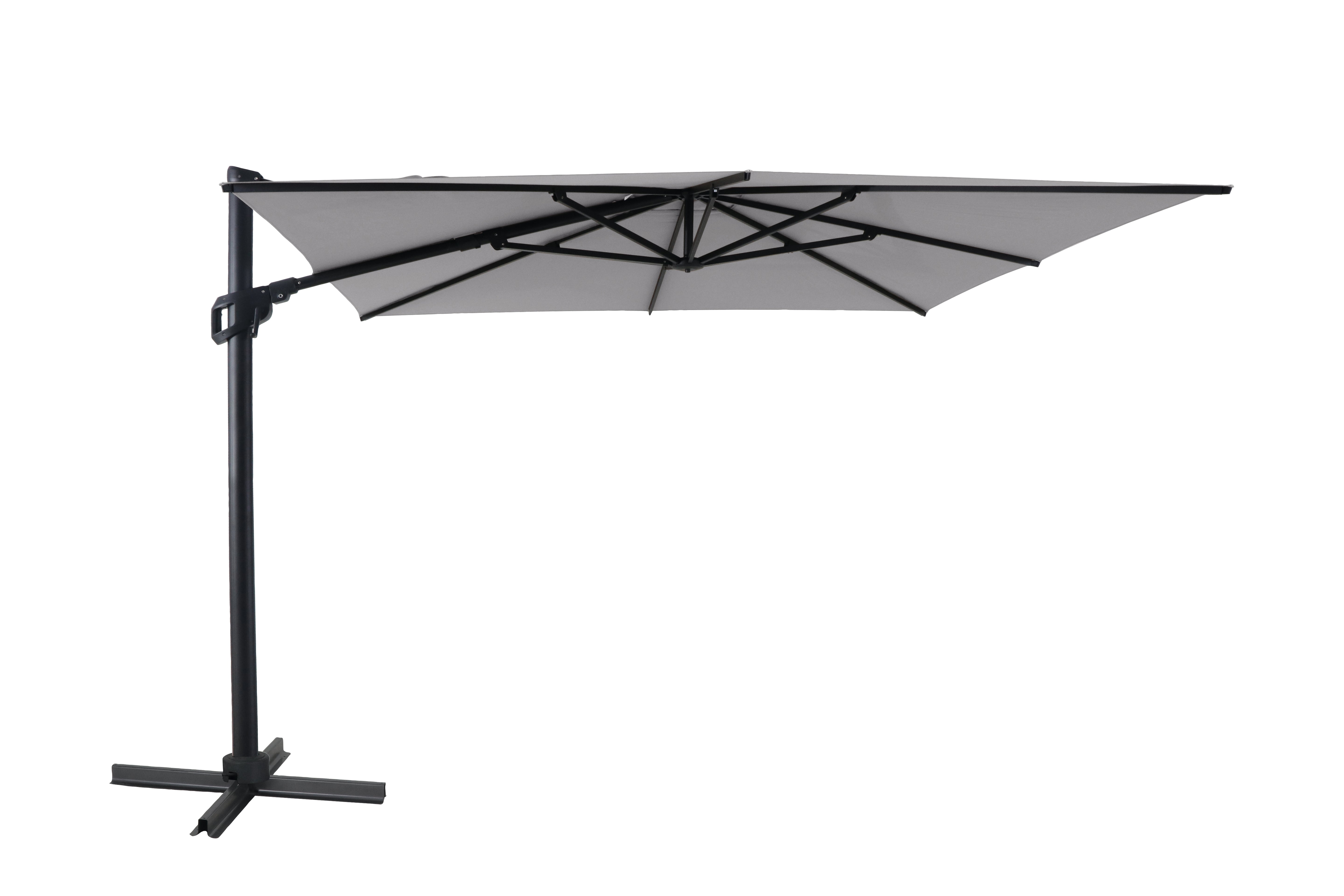 BAROS Square Hanging Umbrella (Iron Grey/Light Grey)